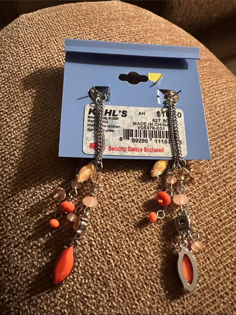 Simply Vera Vera Wang Coral Orange Multi-Bead Dangle Earrings